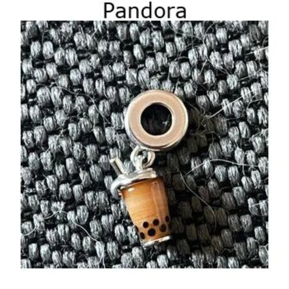 Authentic Pandora Murano Glass Bubble Tea Dangle Charm.